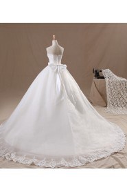 Organza Strapless Ball Gown with Crystal