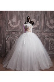 Satin Strapless Floor Length Ball Gown with Sequins