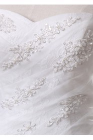 Organza Sweetheart Floor Length Ball Gown with Pearls