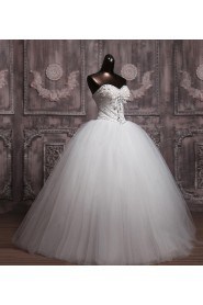 Organza Sweetheart Floor Length Ball Gown with Crystal