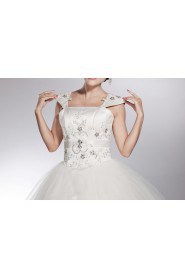 Net Straps Neckline Floor Length Ball Gown with Sequins