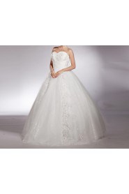 Net Sweetheart Floor Length Ball Gown with Sequins