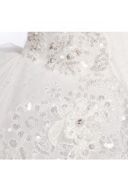 Net Sweetheart Floor Length Ball Gown with Sequins