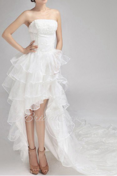 Satin Strapless Ball Gown with Sequins