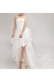 Satin Strapless Ball Gown with Sequins