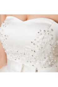 Satin Strapless Ball Gown with Sequins