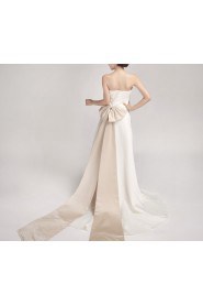 Satin Strapless Cathedral Train A-line Gown