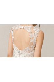 Lace Straps Neckline Cathedral Train Mermaid Gown with Sequins