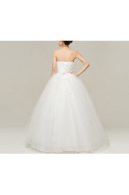 Satin Strapless Floor Length Ball Gown with Sequins