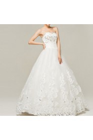 Satin Sweetheart Floor Length Ball Gown with Sequins