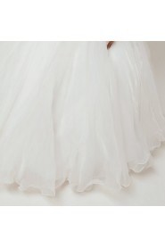 Organza Strapless Floor Length Ball Gown with Crystal