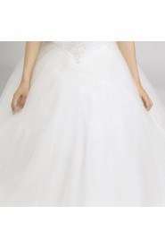 Organza Strapless Floor Length Ball Gown with Crystal