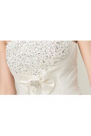 Satin Strapless Floor Length Ball Gown with Sequins