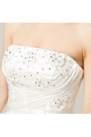 Satin Strapless Floor Length Ball Gown with Sequins