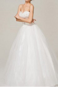 Satin Sweetheart Floor Length Ball Gown with Crystal