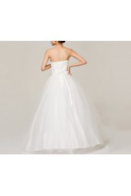 Satin Sweetheart Floor Length Ball Gown with Crystal