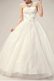 Tulle Sweetheart Floor Length Ball Gown with Crystal