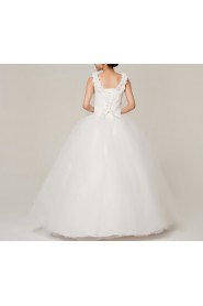 Satin Off-the-Shoulder Floor Length Ball Gown with Crystal