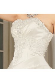 Lace Strapless Floor Length Ball Gown with Sequins