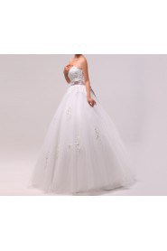 Organza Scoop Neckline Floor Length Ball Gown with Sequins