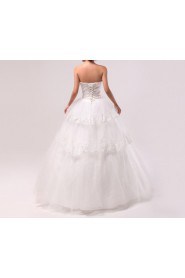 Organza Sweetheart Floor Length Ball Gown with Crystal