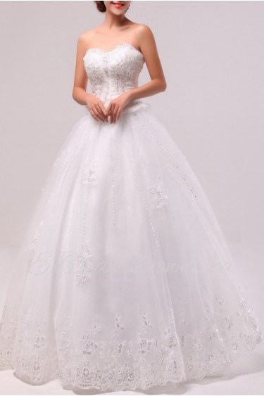 Organza Sweetheart Floor Length Ball Gown with Sequins