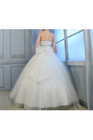 Organza Strapless Floor Length Ball Gown with Sequins