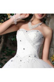 Organza Scoop Neckline Floor Length Ball Gown with Sequins