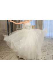 Tulle Strapless Floor Length Ball Gown with Sequins