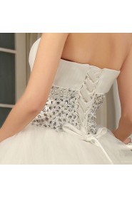 Tulle Strapless Floor Length Ball Gown with Sequins