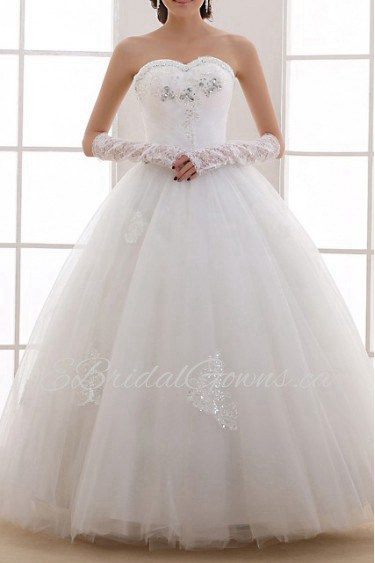 Organza Sweetheart Floor Length Ball Gown with Sequins