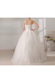 Organza Strapless Floor Length Ball Gown with Sequins