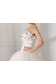 Organza Strapless Floor Length Ball Gown with Sequins