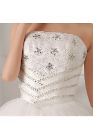 Organza Strapless Floor Length Ball Gown with Sequins