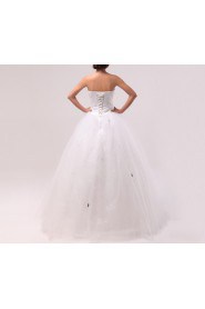 Organza Sweetheart Floor Length Ball Gown with Crystal