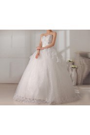 Organza Scoop Neckline Floor Length Ball Gown with Sequins