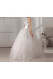 Organza Scoop Neckline Floor Length Ball Gown with Sequins