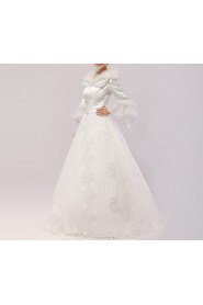 Tulle Jewel Neckline Floor Length Ball Gown with Sequins