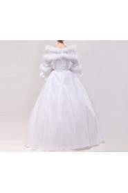 Organza Jewel Neckline Floor Length Ball Gown with Sequins