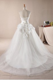 Net Strapless Ball Gown Dress