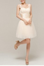 Satin Straps Neckline Short Corset Dress with Beading