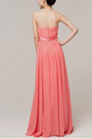 Chiffon Strapless Floor Length Empire Dress