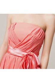 Chiffon Strapless Floor Length Empire Dress