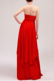 Chiffon V-neck Floor Length Empire Dress with Sequins