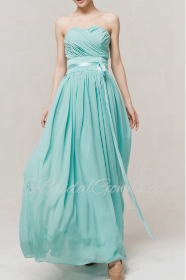 Chiffon Sweetheart Ankle-Length Corset Dress