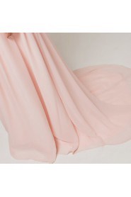 Chiffon Strapless Floor Length Empire Dress with Crystal