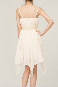 Chiffon Spaghetti Neckline Short Corset Dress with Bow