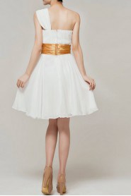 Chiffon One Shoulder Short Corset Dress