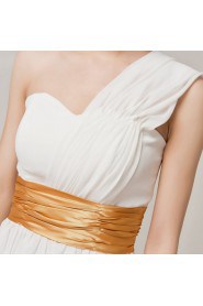 Chiffon One Shoulder Short Corset Dress