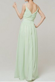 Chiffon Straps Neckline Floor Length Empire Dress